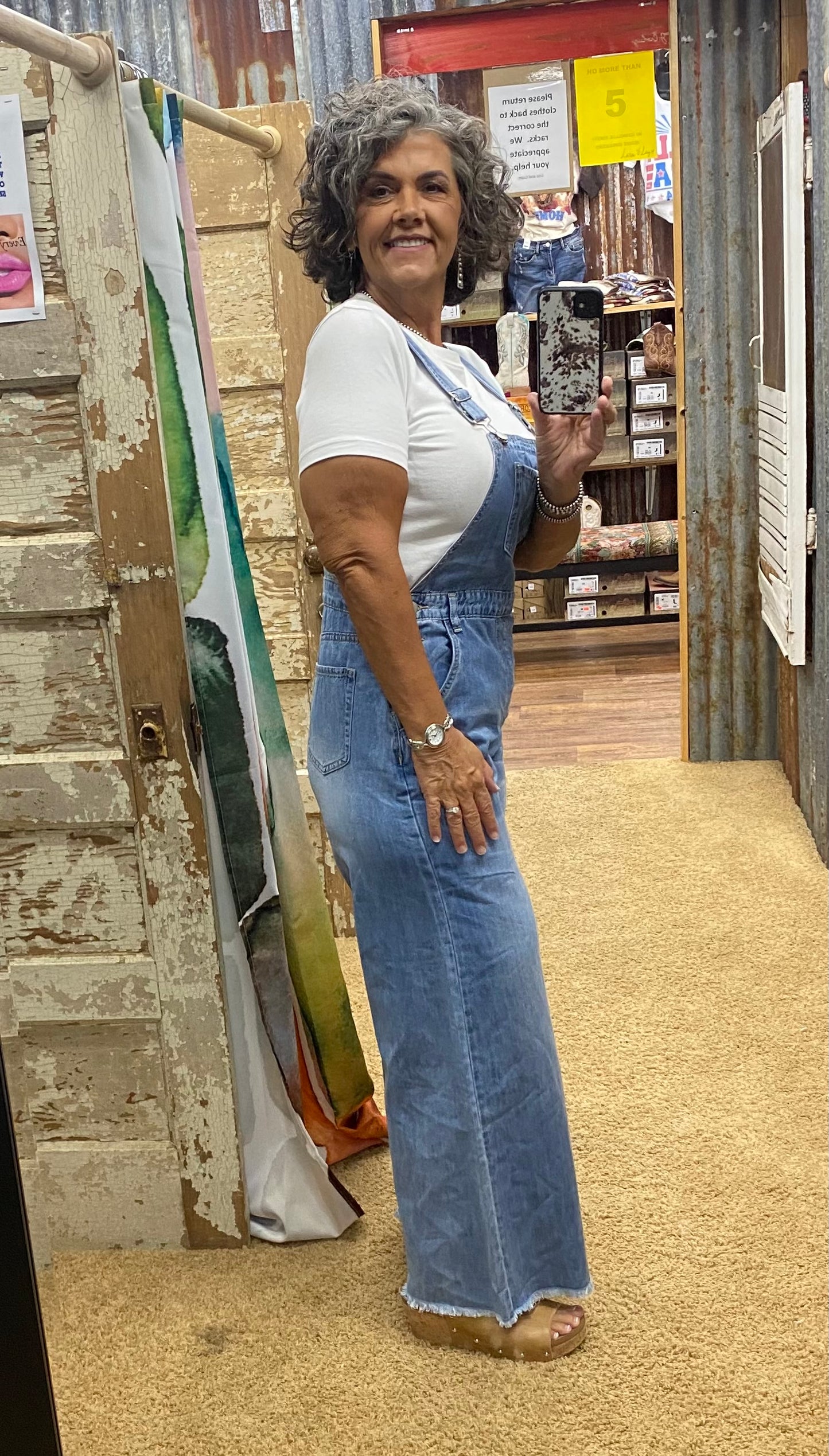 Wide Leg Denim Overalls
