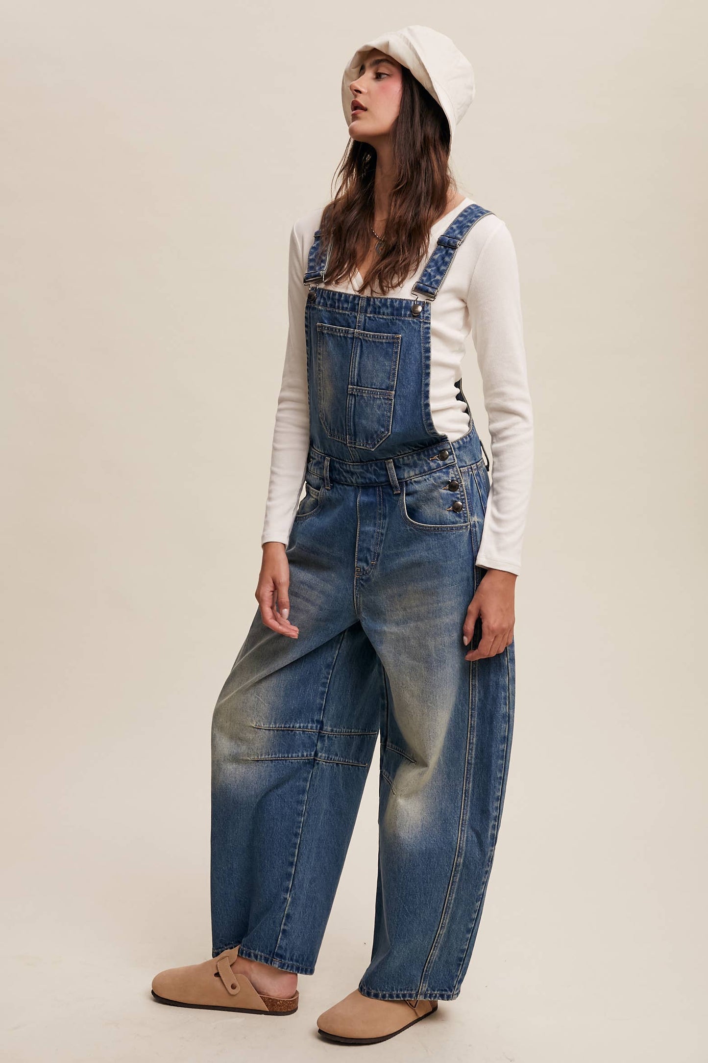Barrel Jean Denim Overalls