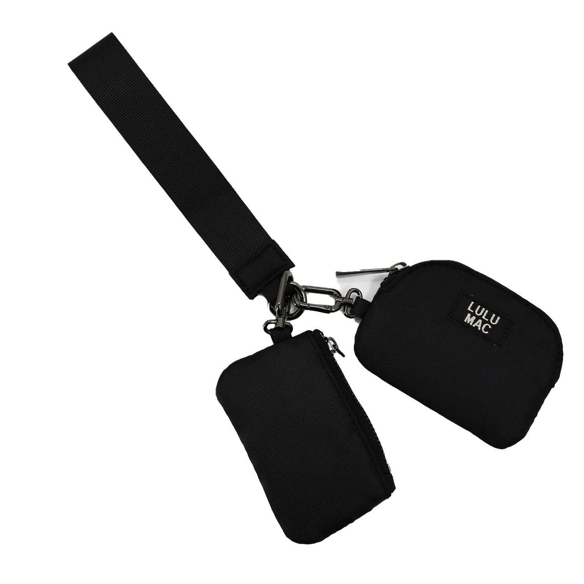 Black/Black Lulu Mac Double Pouch Wristlets