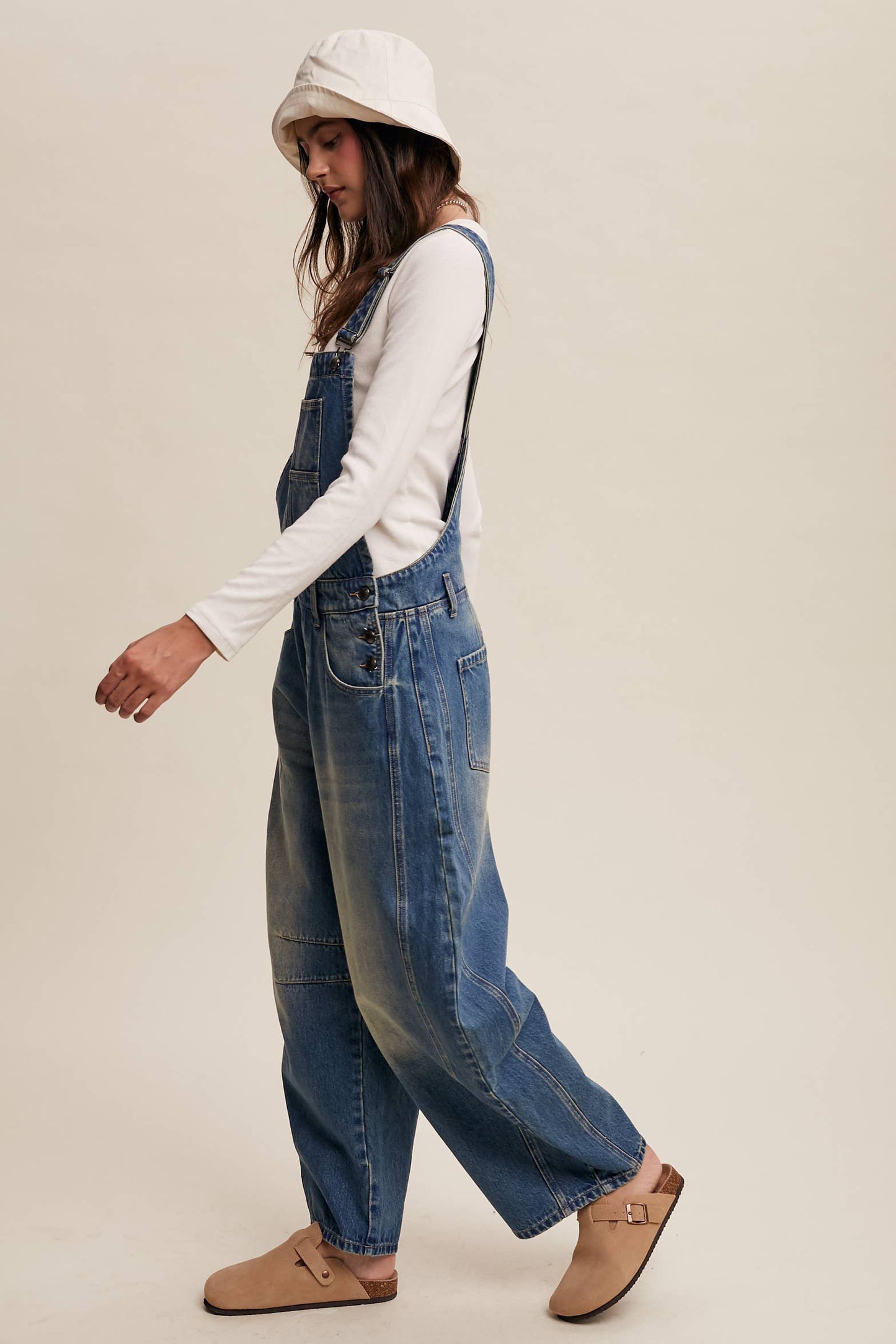 Barrel Jean Denim Overalls