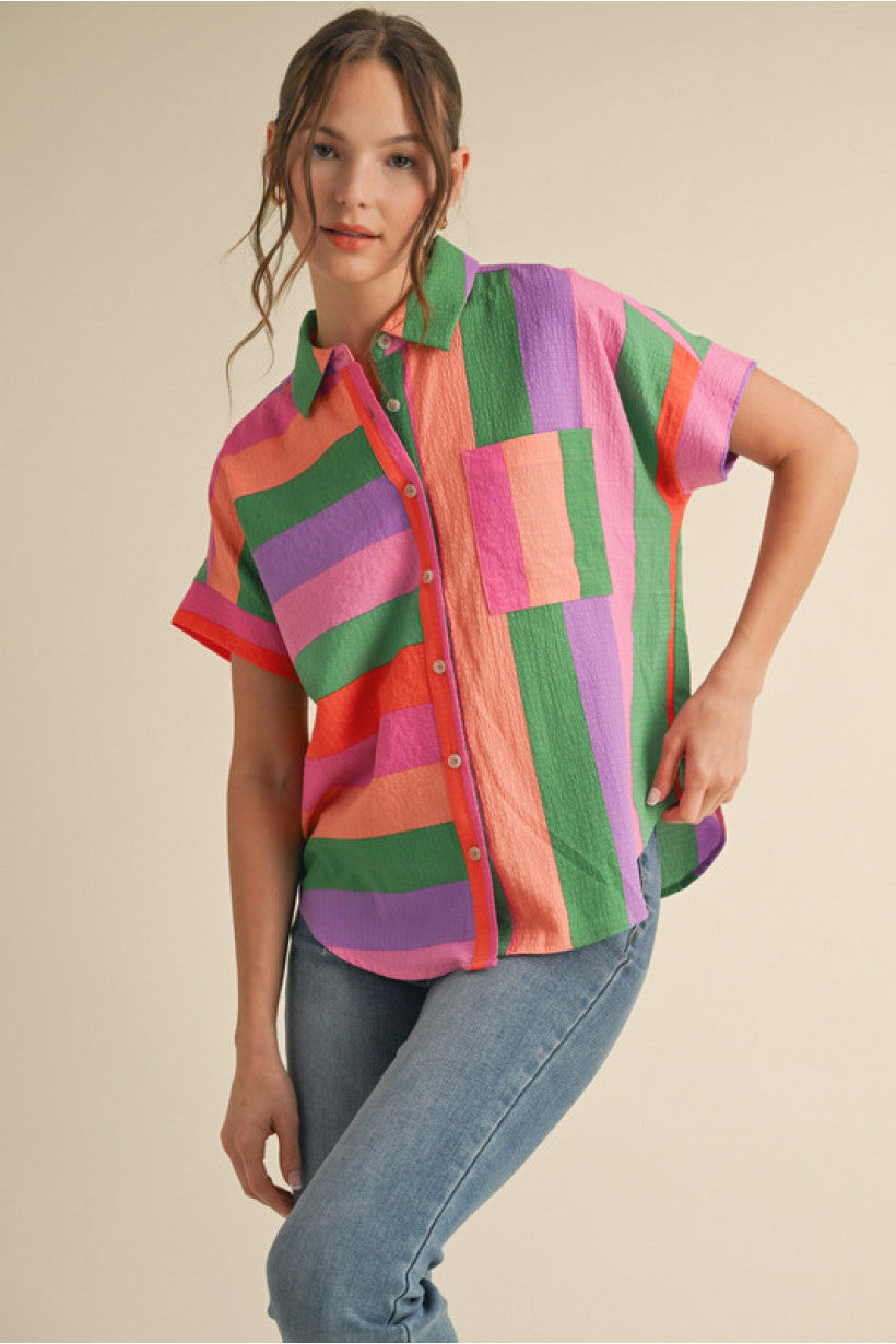 Fruity Striped Blouse