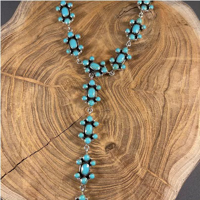 Boho Sol Sterling Silver Turquoise Y Pendant Necklace T305