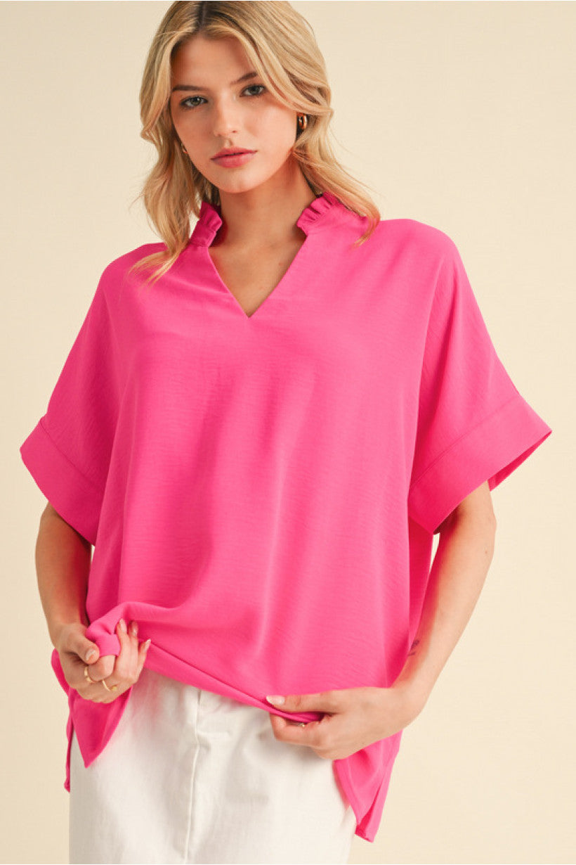 Hot Pink Dolman Blouse