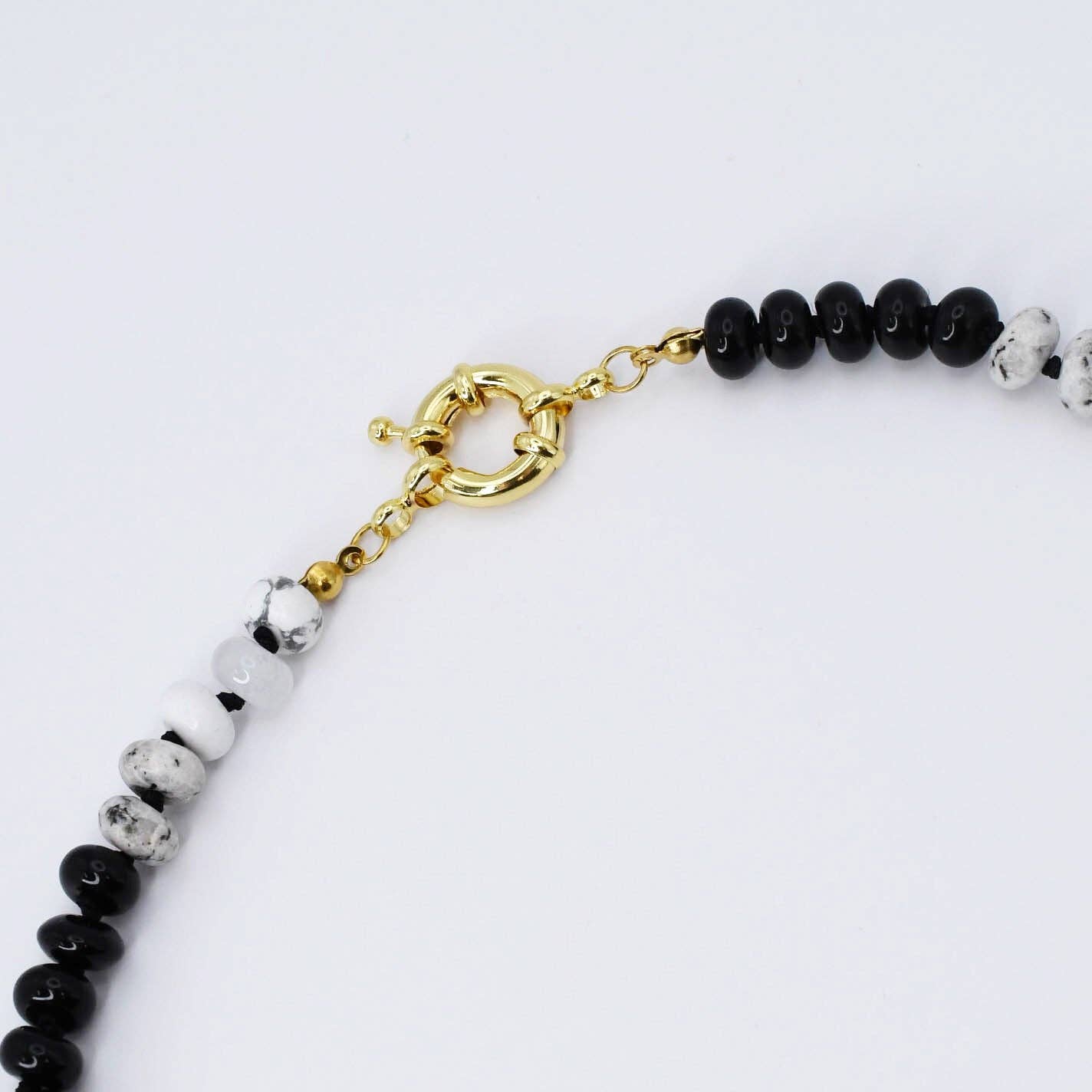 Brooke Black White Gemstone Necklace