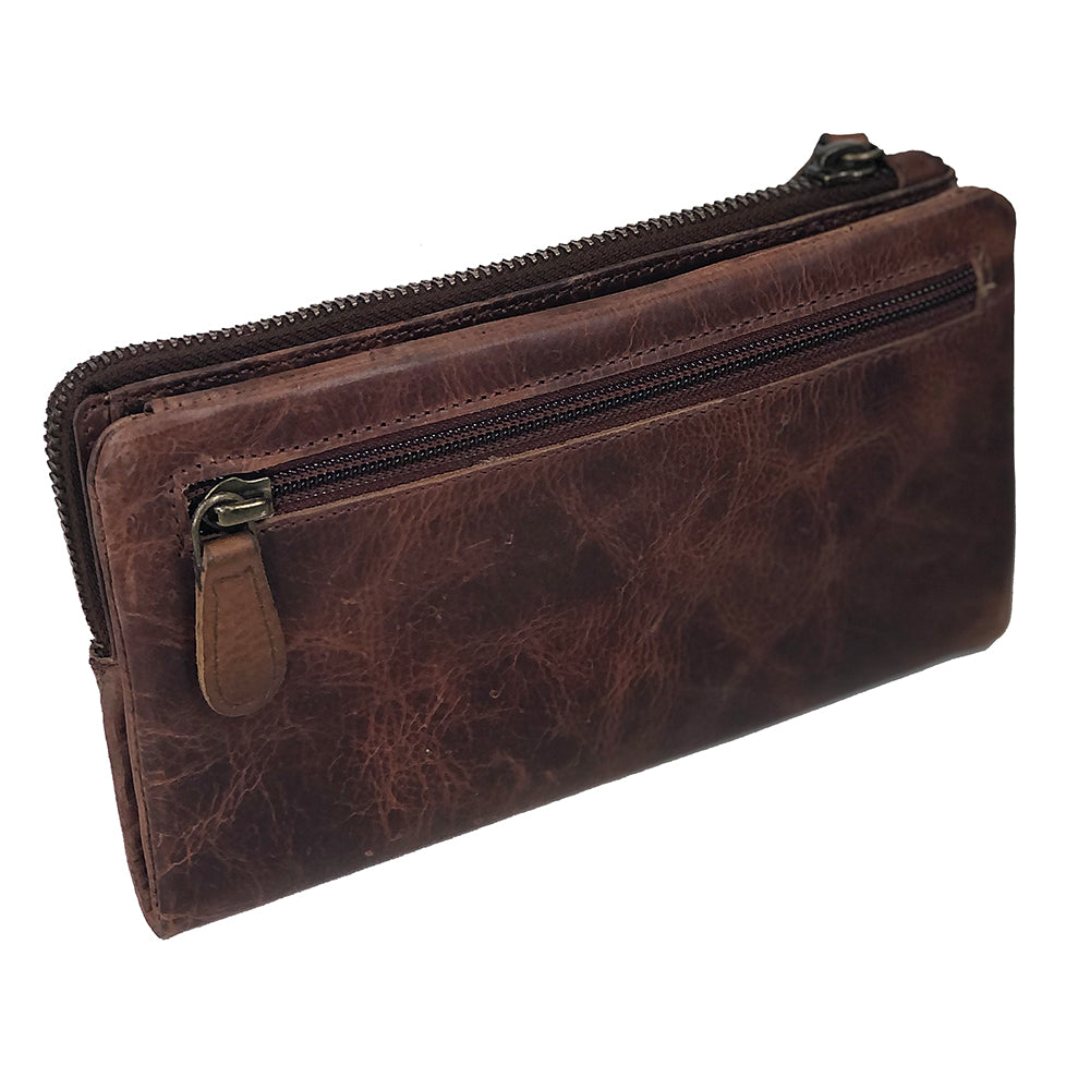 Genuine Leather Honey Brown Woman's RFID Wallet