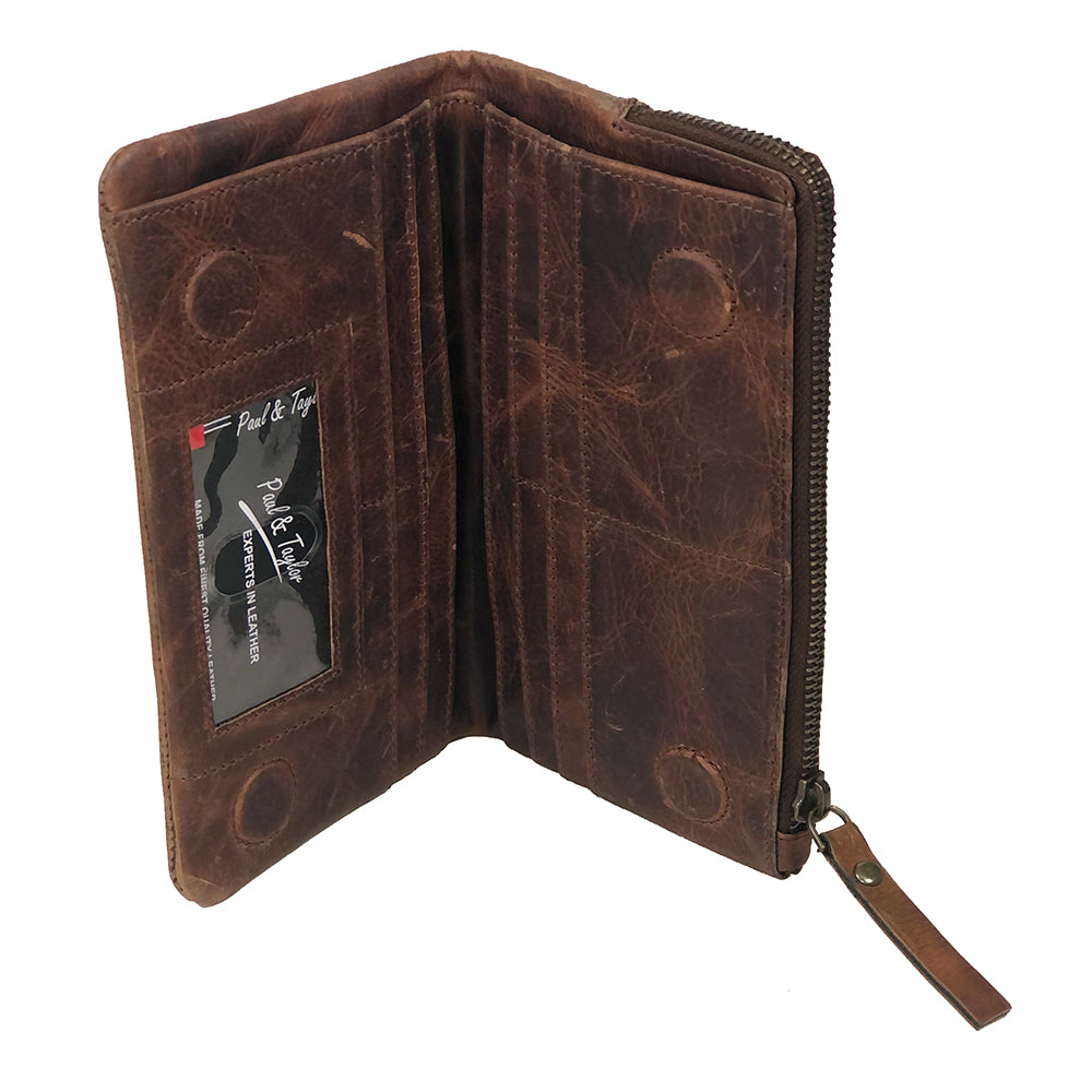 Genuine Leather Honey Brown Woman's RFID Wallet