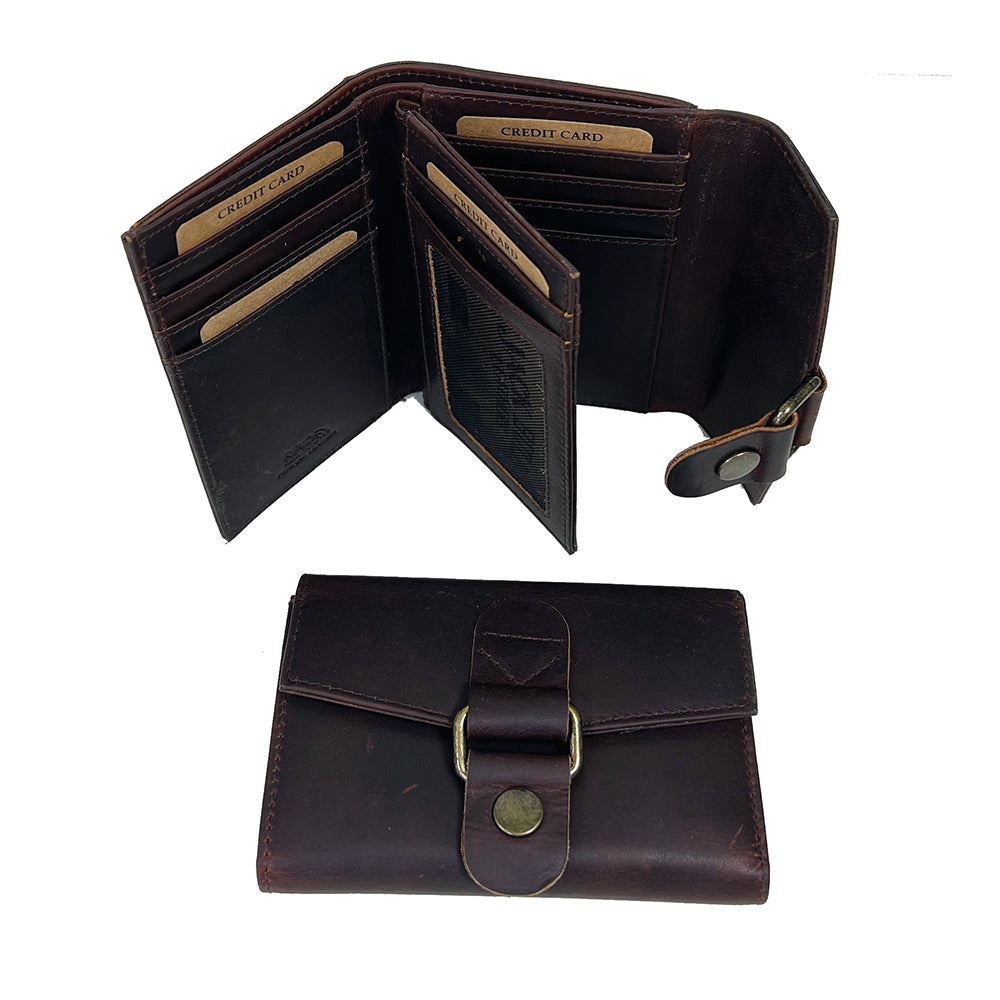 Genuine Leather Honey Brown Woman's Small RFID Wallet