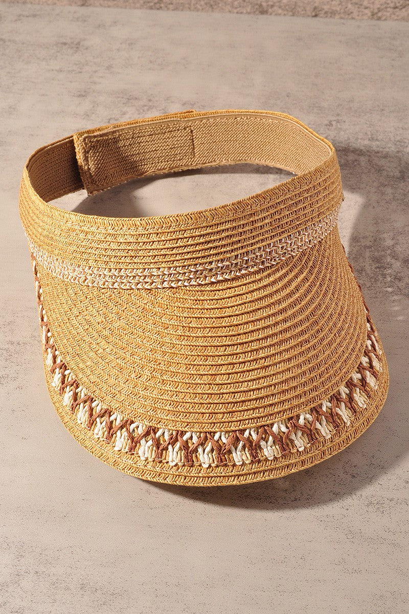 SUN VISOR WITH NATURAL COLOR DECORATIVE TRIM