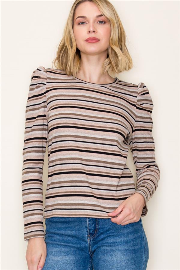 Mocha/Black Knit Top