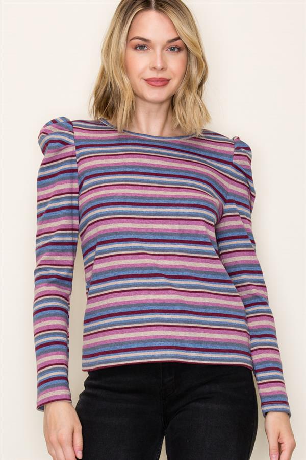 Mocha/Purple Knit Top