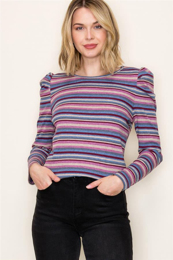 Mocha/Purple Knit Top