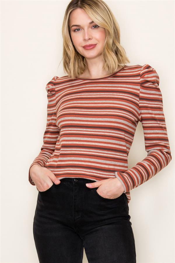 Mocha/Rust Knit Top