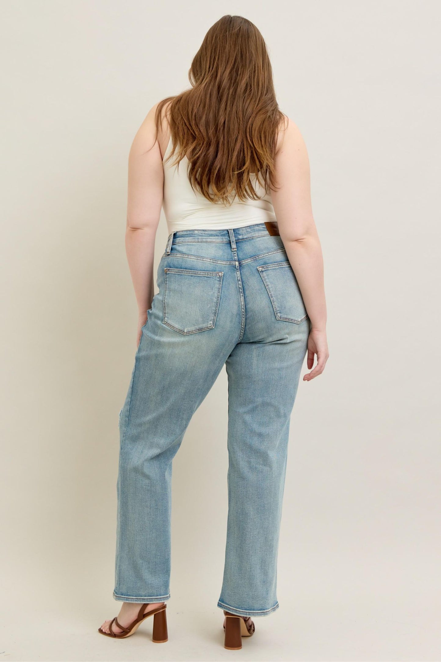 Judy Blue High Waist & Knee Patch Straight Jean 88928