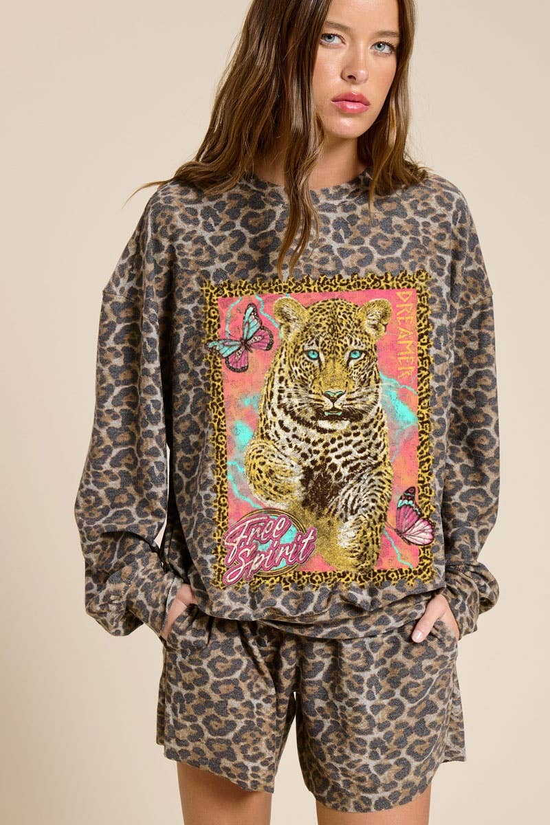 Leopard Long Sleeve Pullover