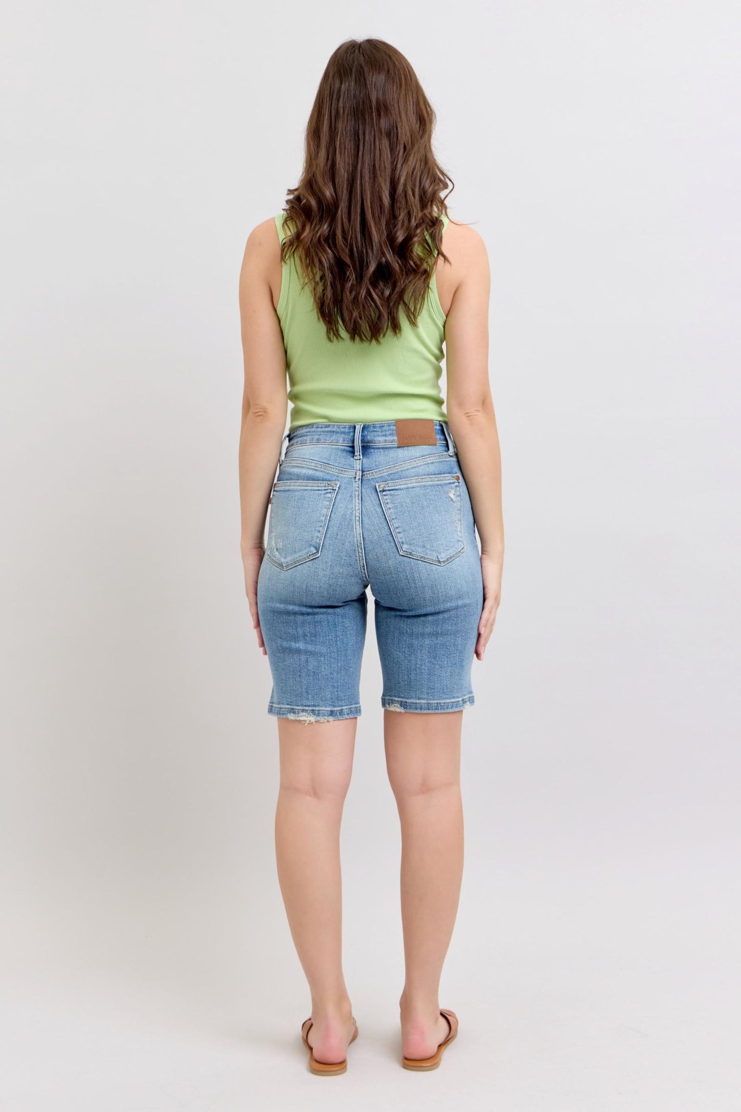 Judy Blue High Waist Vintage Wash Bermuda Shorts 152101