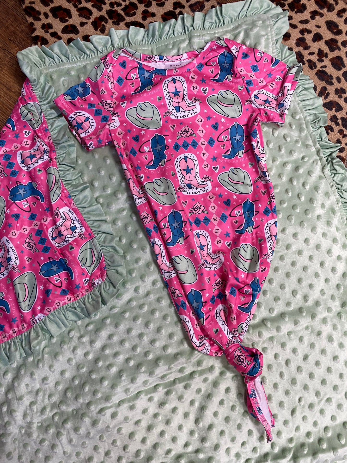 Cowgirl, Boots & Hat Infant Gown & Blanket Set