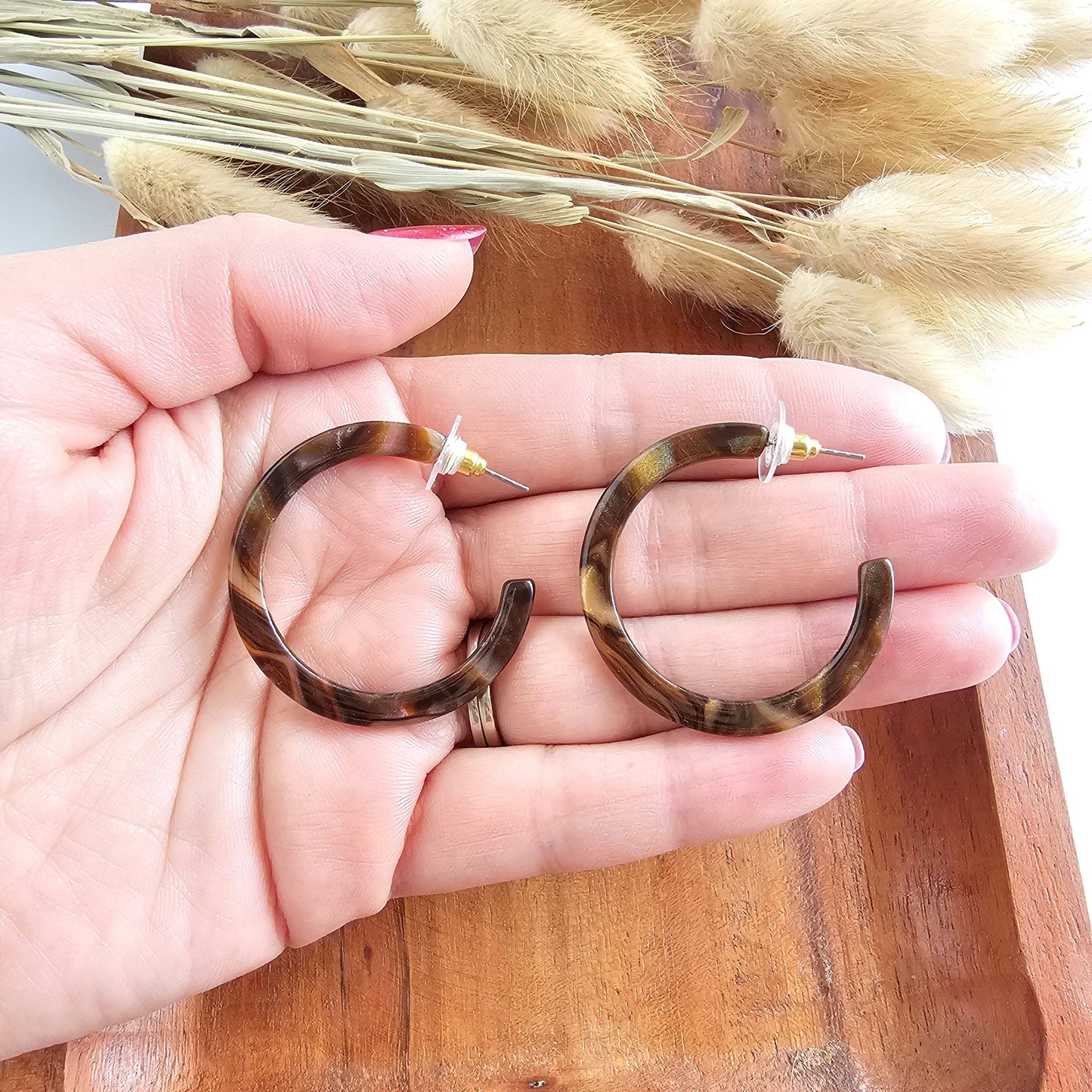 Camy Hoops - Coffee Shimmer