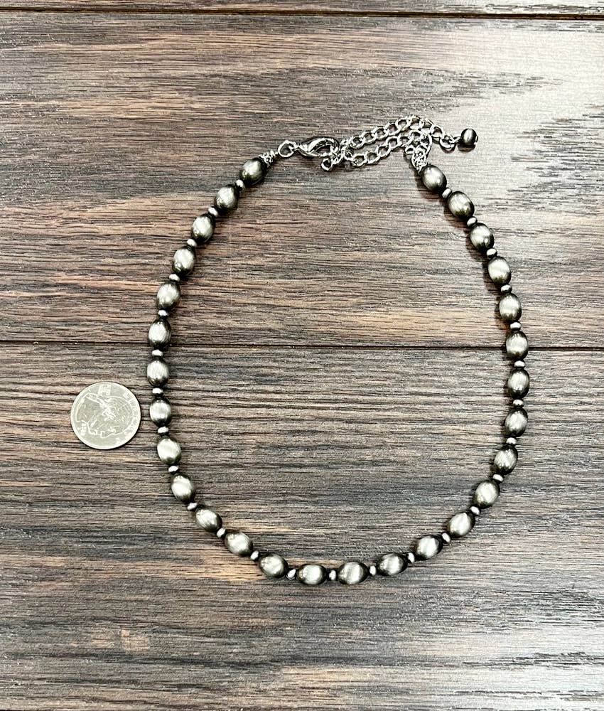 Handmade Oval Navajo Bead Necklace