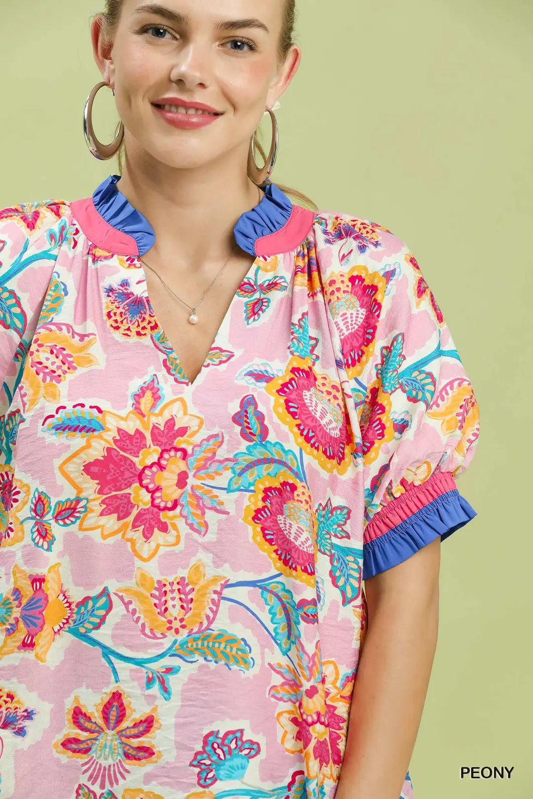 UMGEE PEONY Floral Print Top