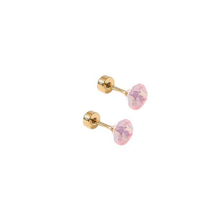 LINNY CO Flat Back Screwback Stud Earrings Lux - Zuri Pastel Pink