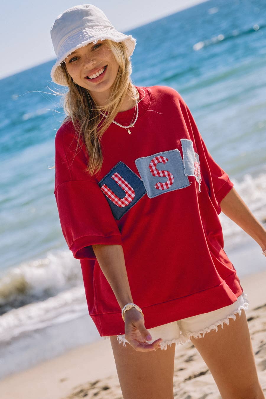 USA Logo Patch French Terry Top