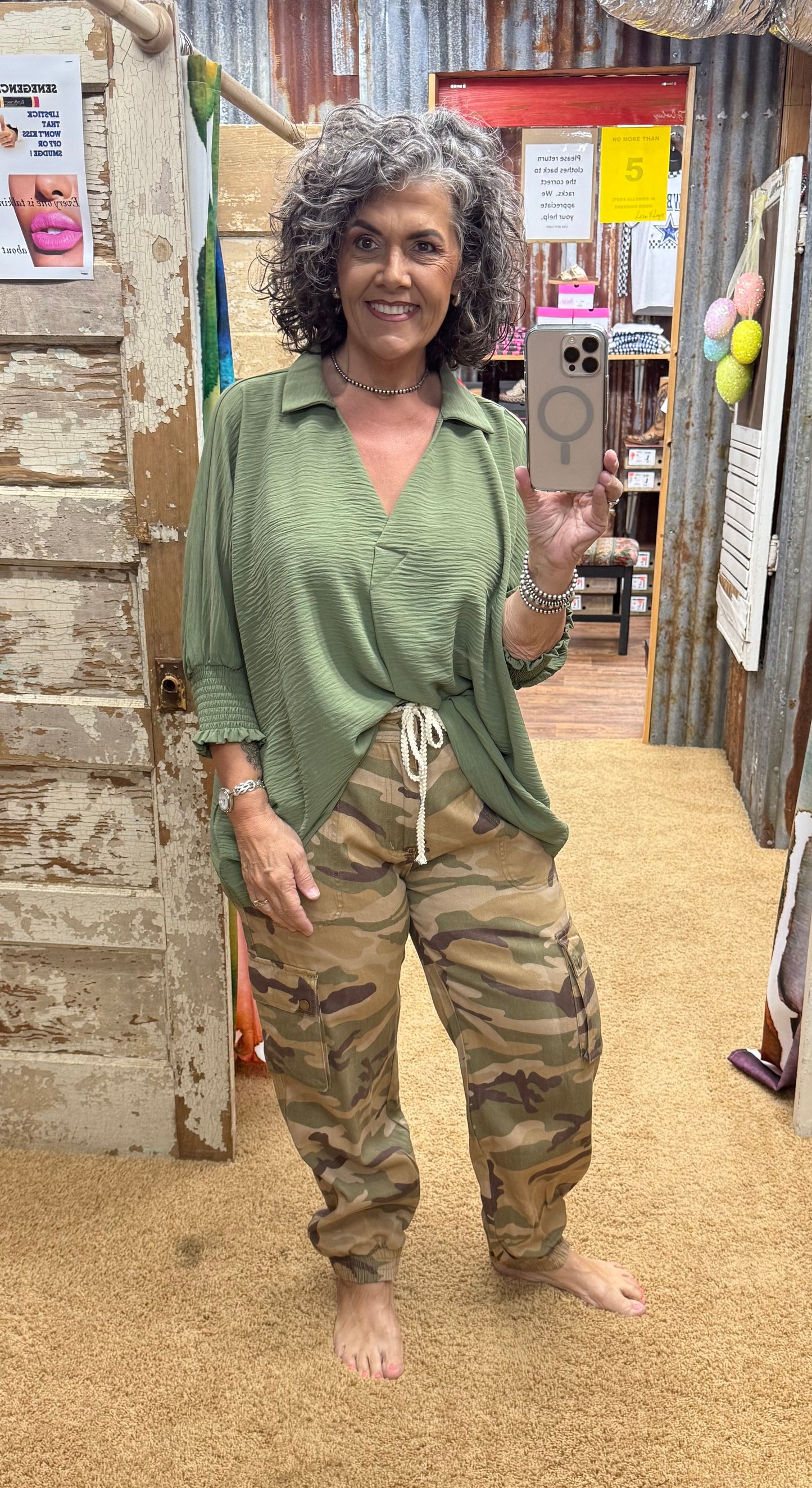 Beige Camo Twill Pants