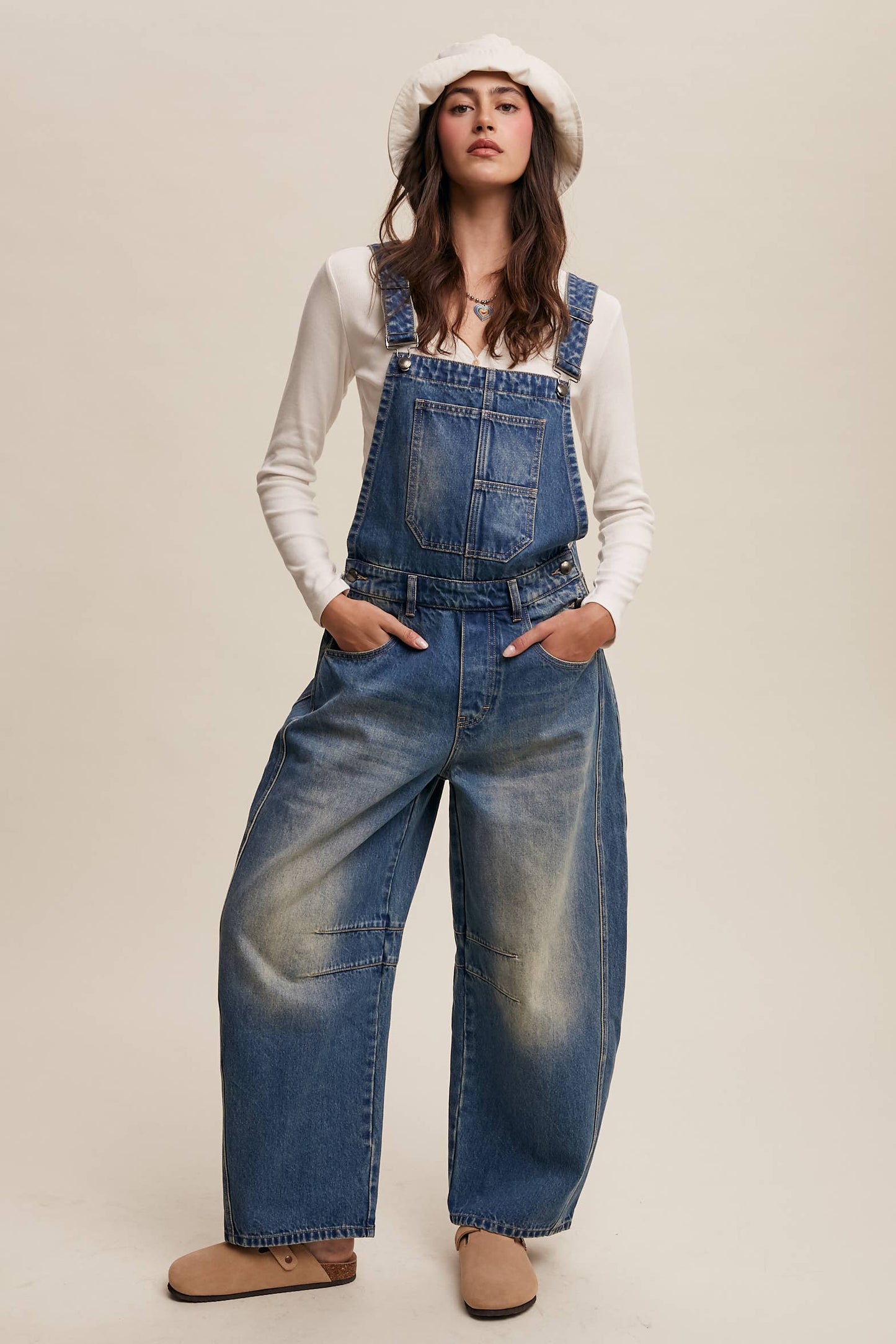Barrel Jean Denim Overalls