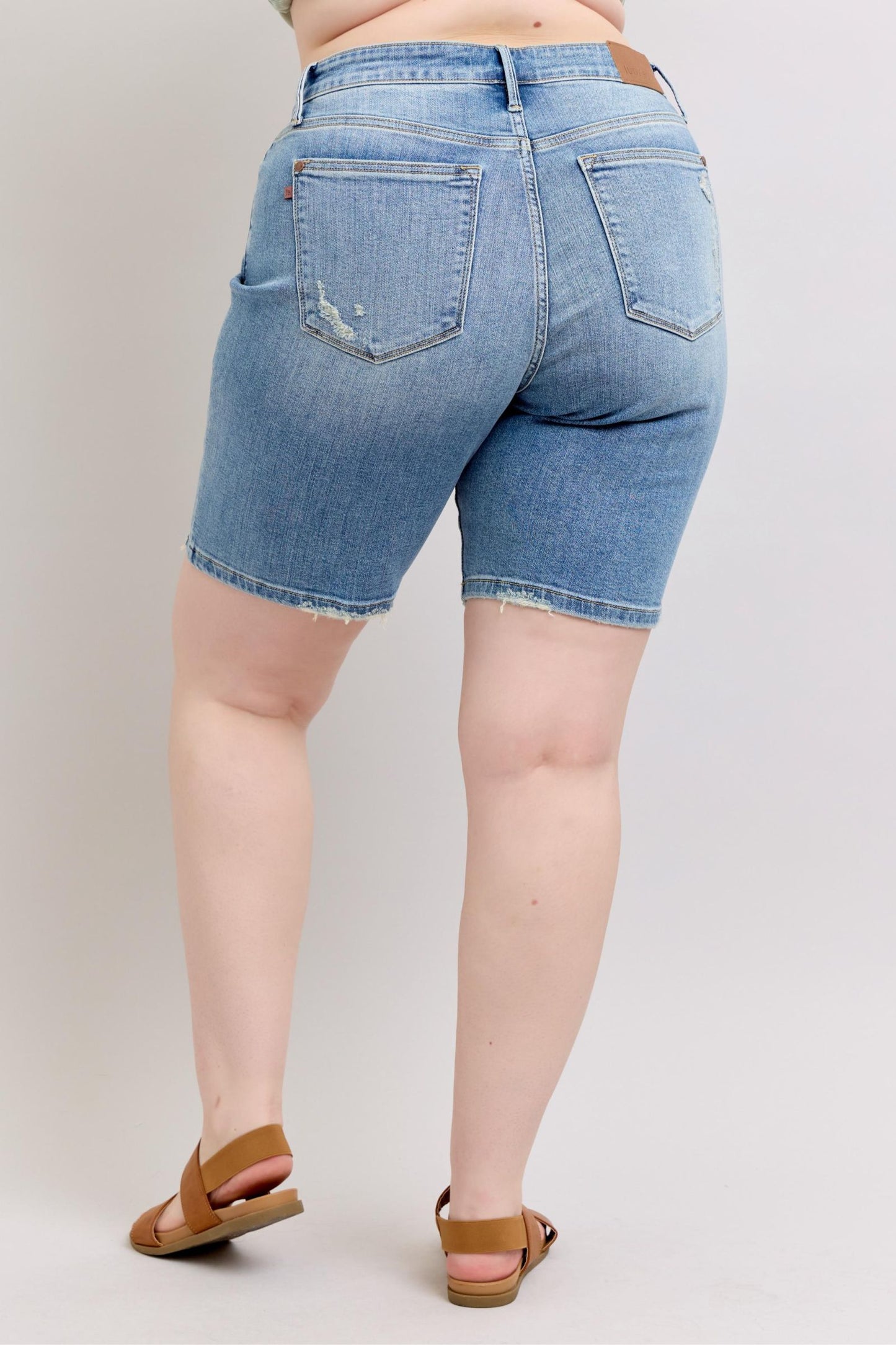 Judy Blue High Waist Vintage Wash Bermuda Shorts 152101