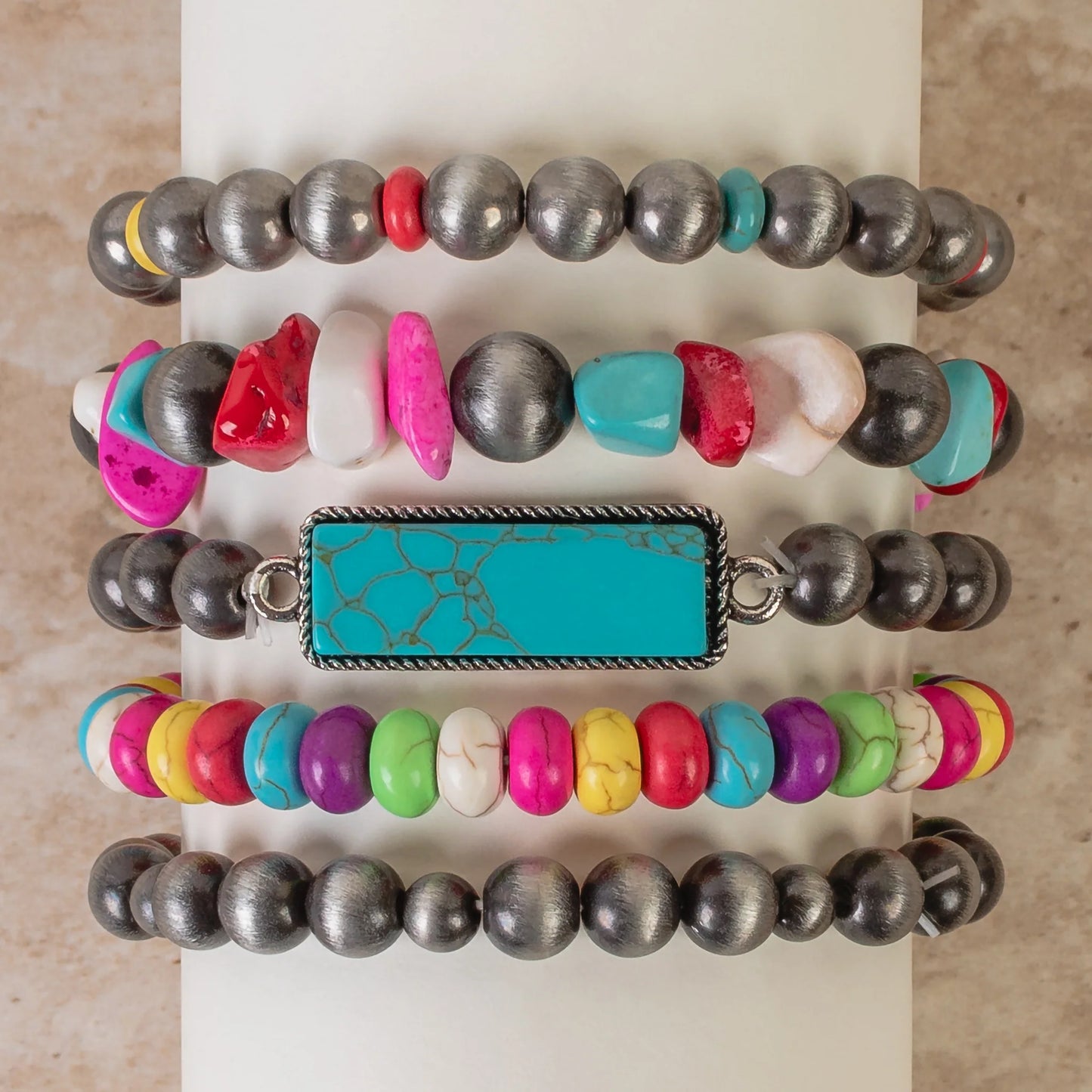 Multi Squash Blossom Necklace & Bracelet Set