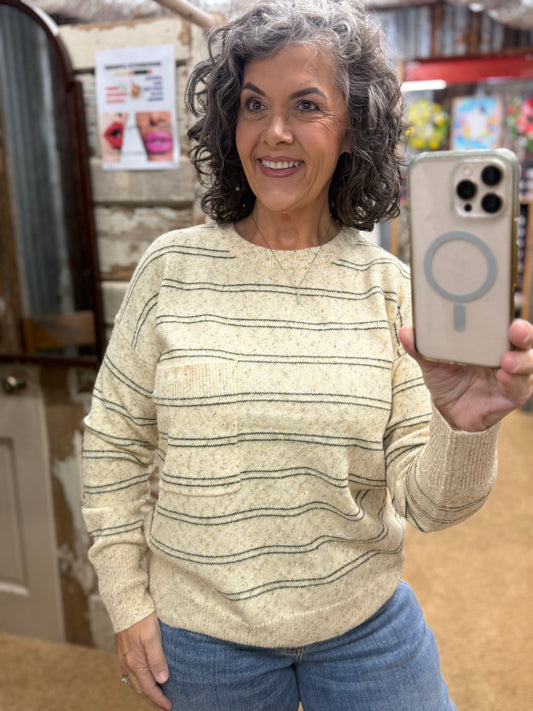 Taupe Sprinkled Yarn Sweater