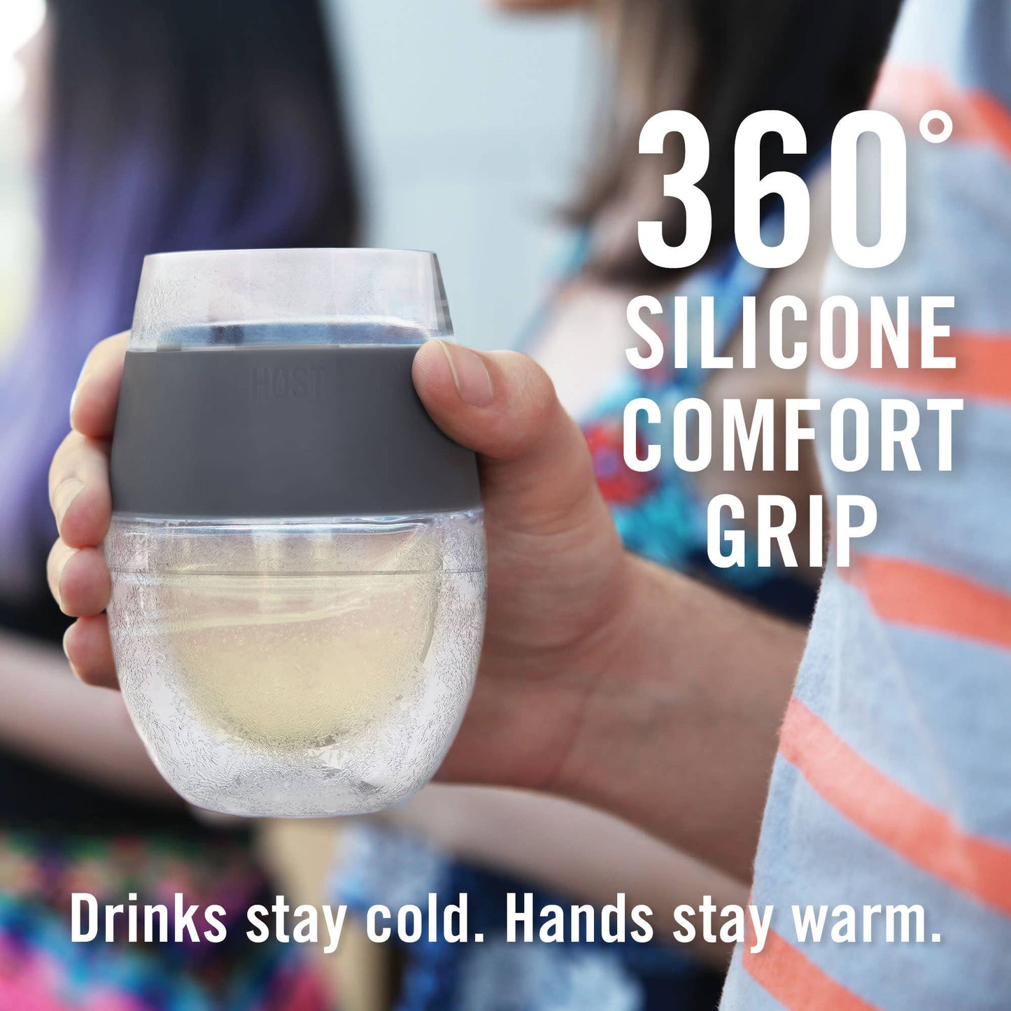 Wine FREEZE™ Cooling Cups in Asst Tinted Colors CDU of 12