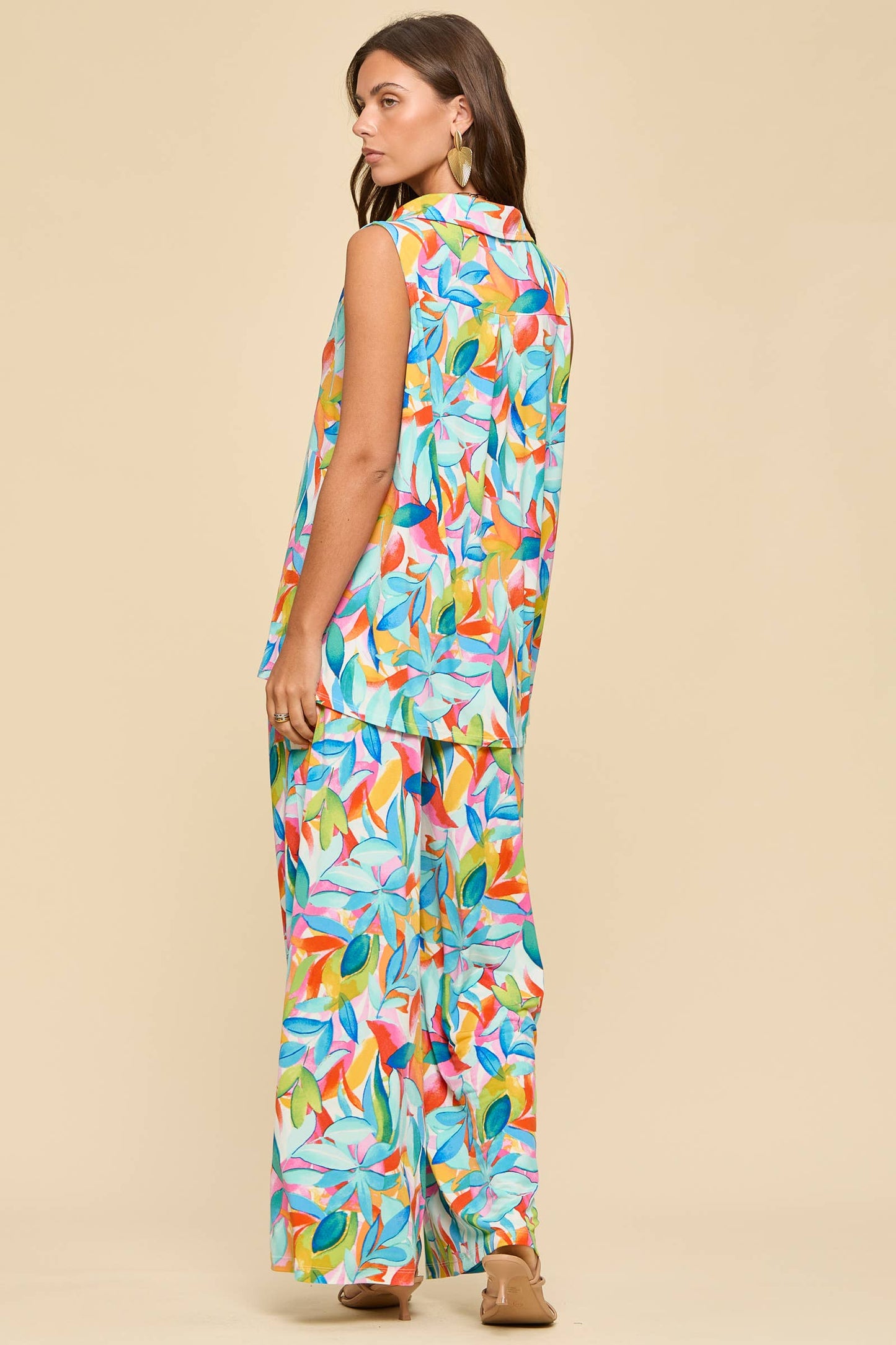 2-Piece Multi Tank + Relaxed Pants Resort Wear Set