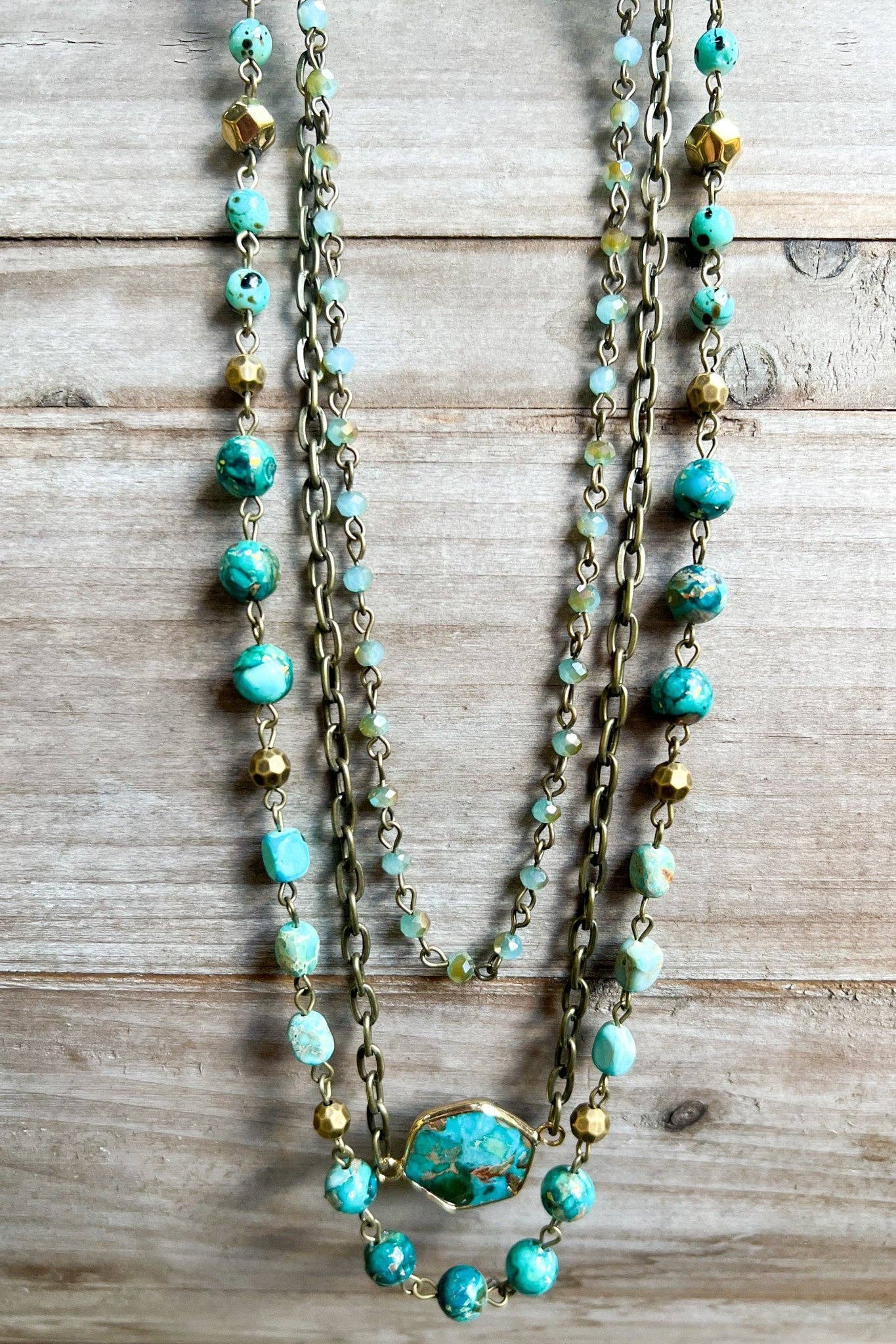 Janet Turquoise Necklace, Earring and Bracelet Set