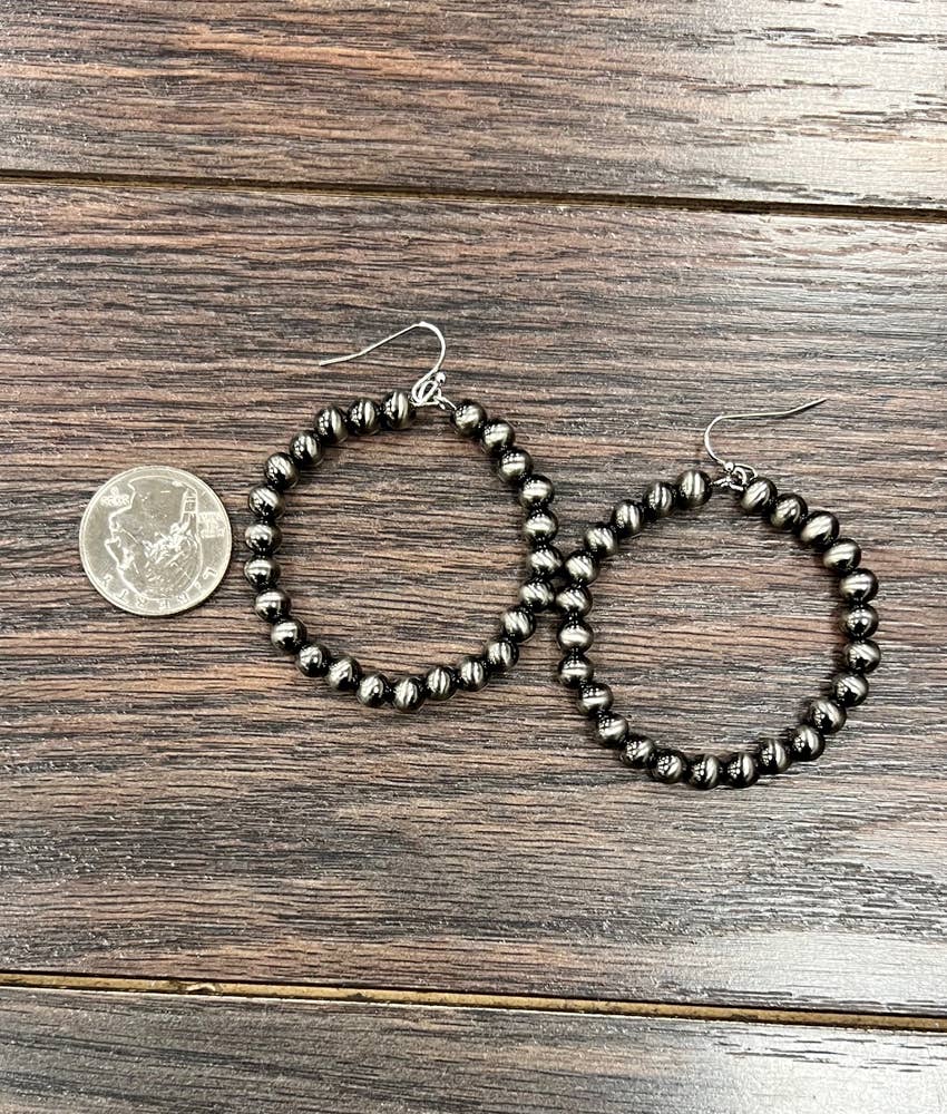 Polish Navajo Bead Hoop Earrings