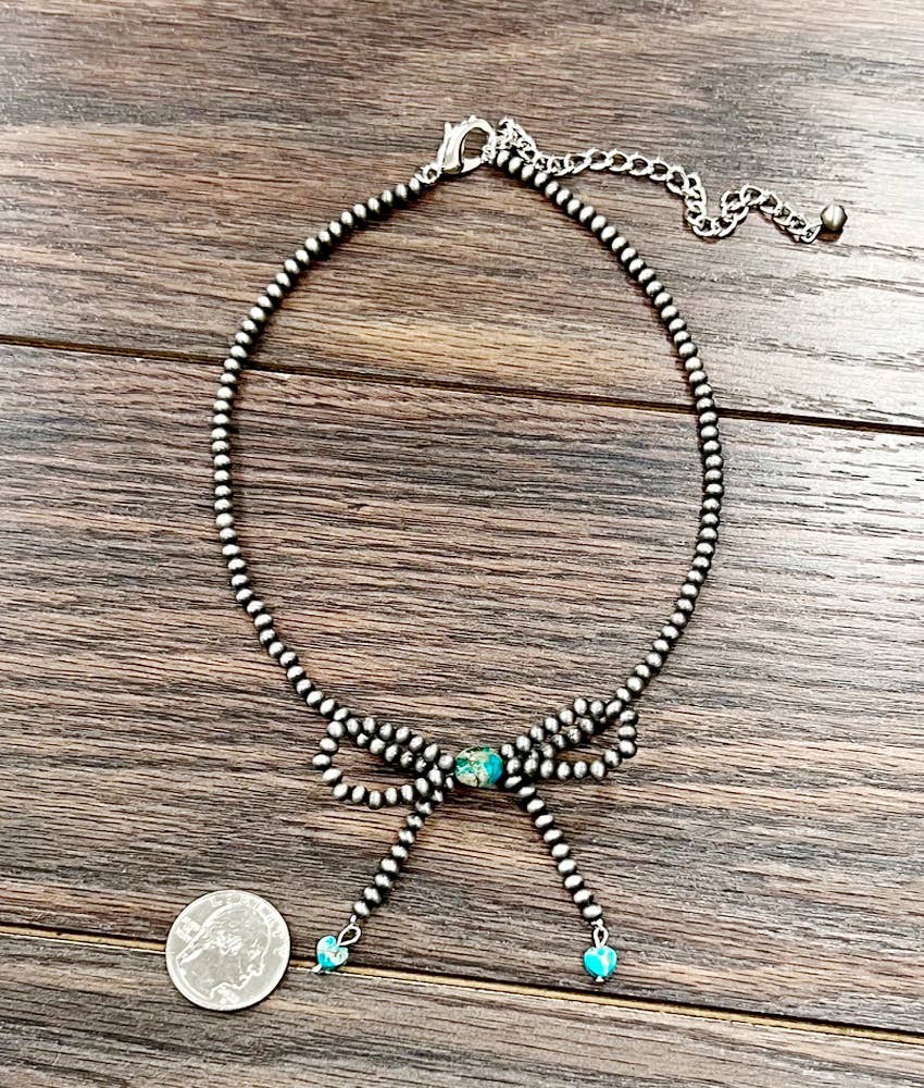 Handmade Navajo Ribbon Bow Necklace