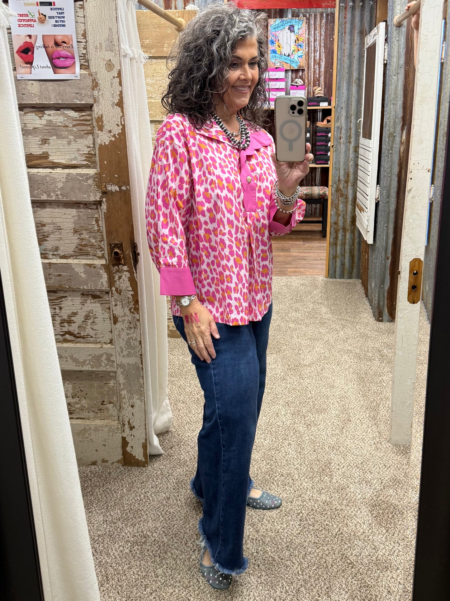 Pink Leopard Botanical Entro Top