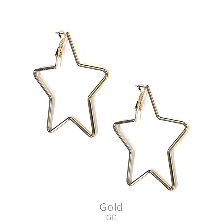 Outline Gold Star Earring