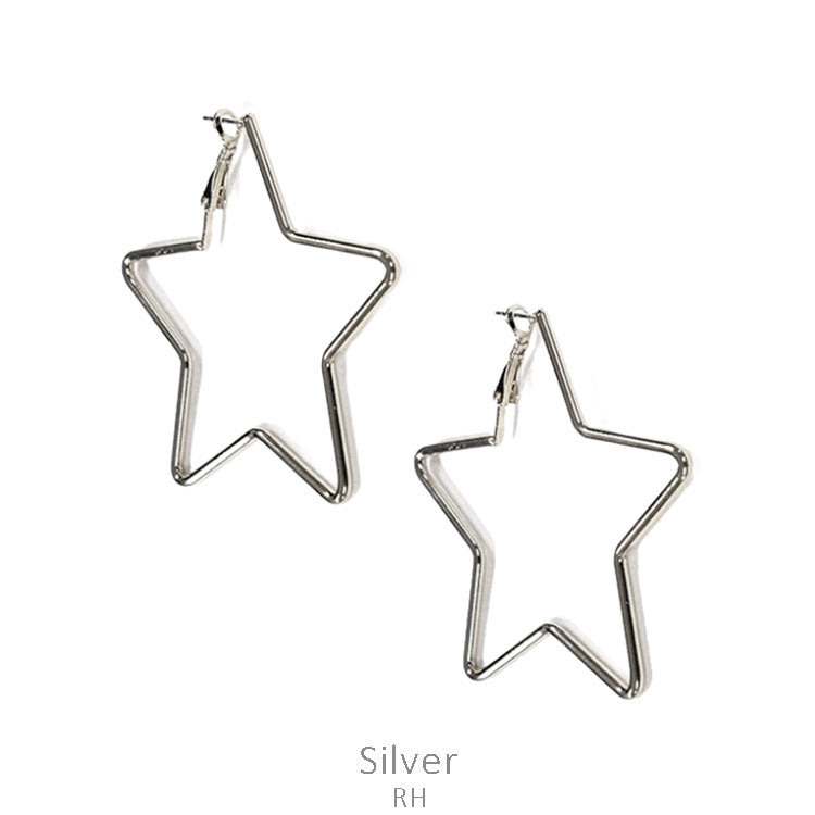 Outline Silver Star Earring