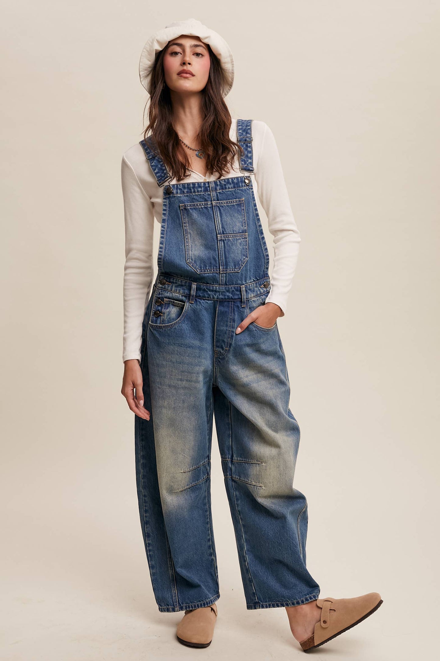 Barrel Jean Denim Overalls