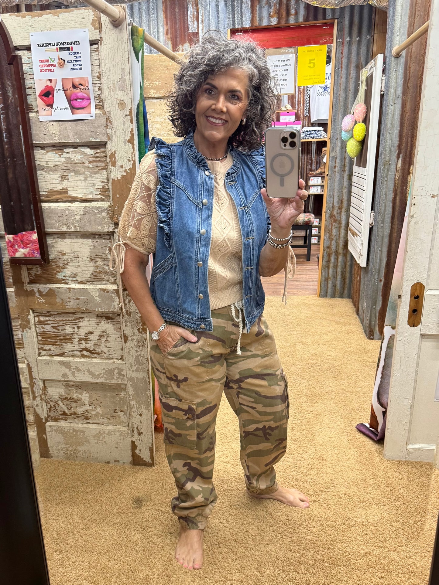 Beige Camo Twill Pants