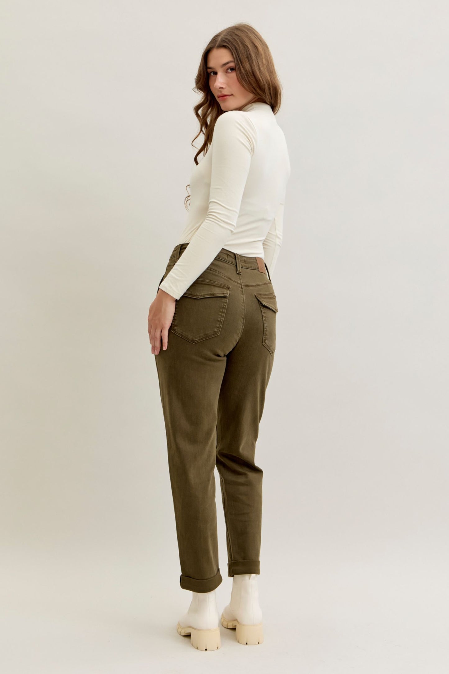 Judy Blue High Waist Forest Weekender Cuffed Jeans 881009