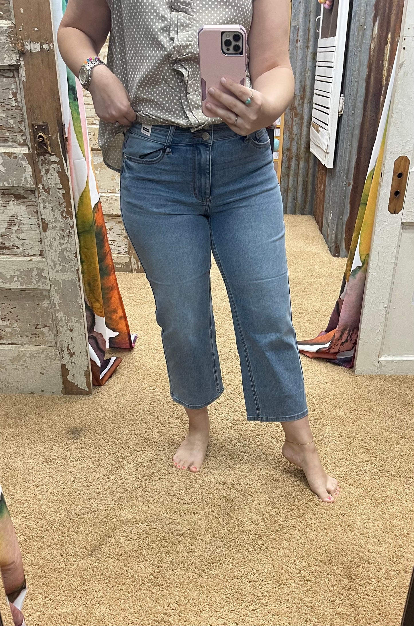 SALE* Judy Blue HW Double Waist Band Crop Wide Leg Jean 88616