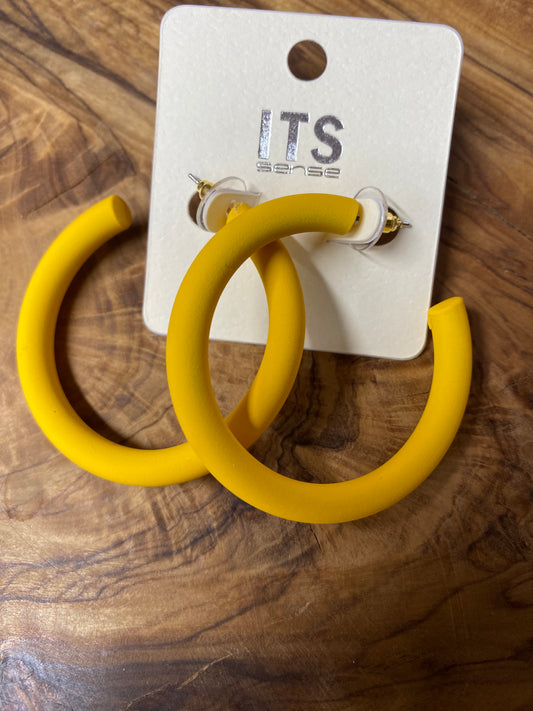 Yellow Hoop Earrings