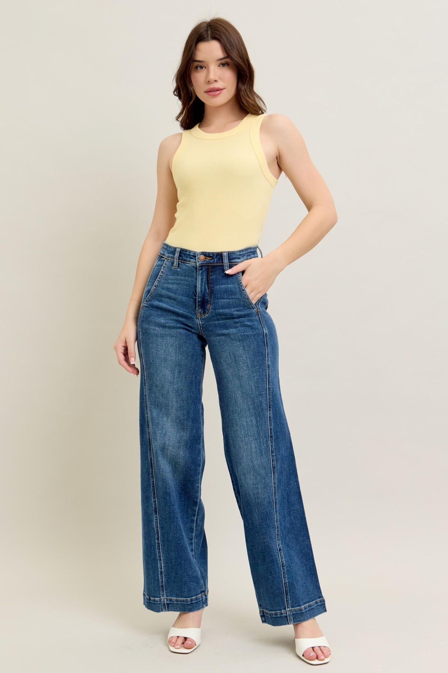 Judy Blue High Waist Trouser Wide Leg Jeans 82656