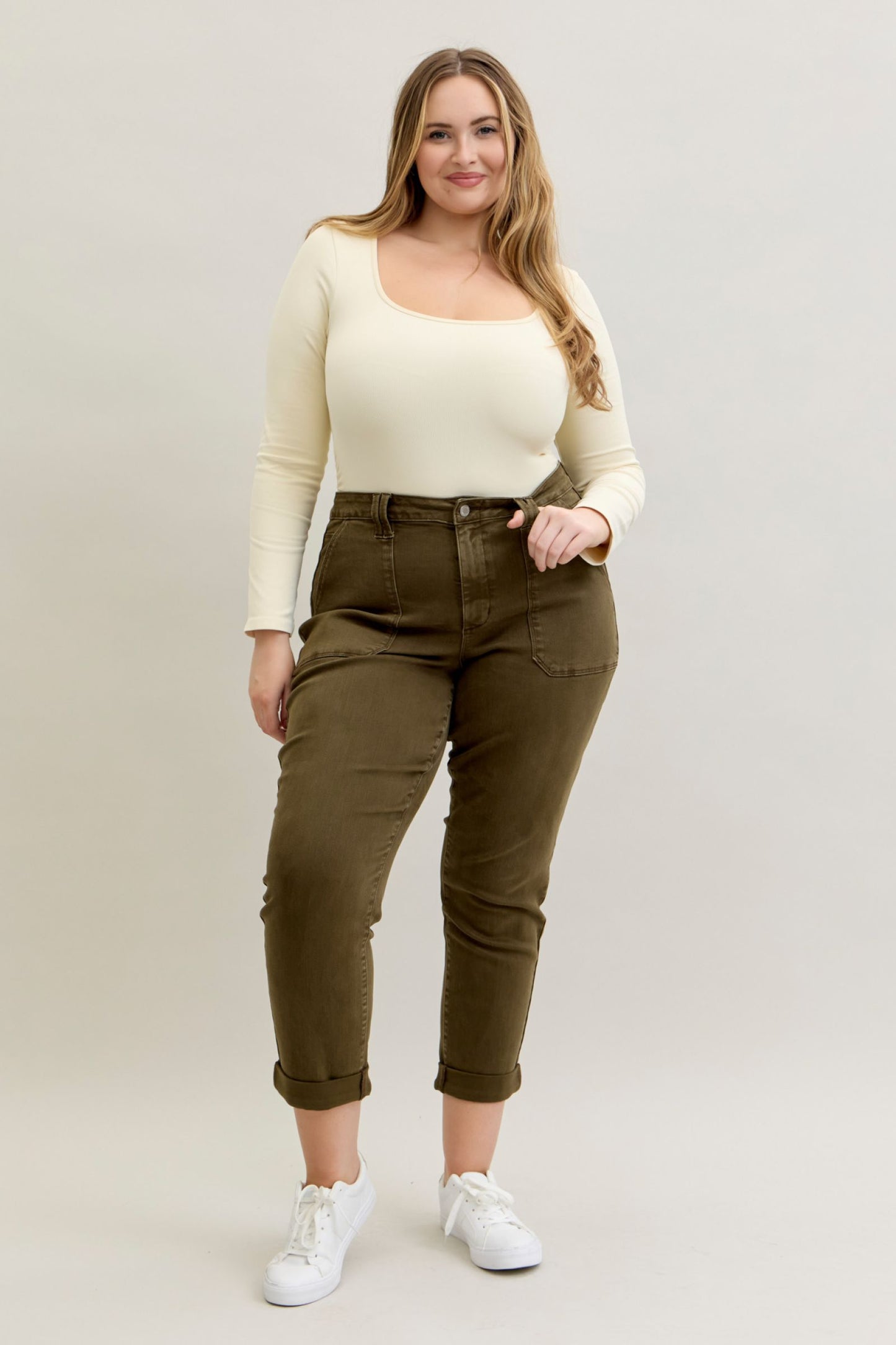 Judy Blue High Waist Forest Weekender Cuffed Jeans 881009