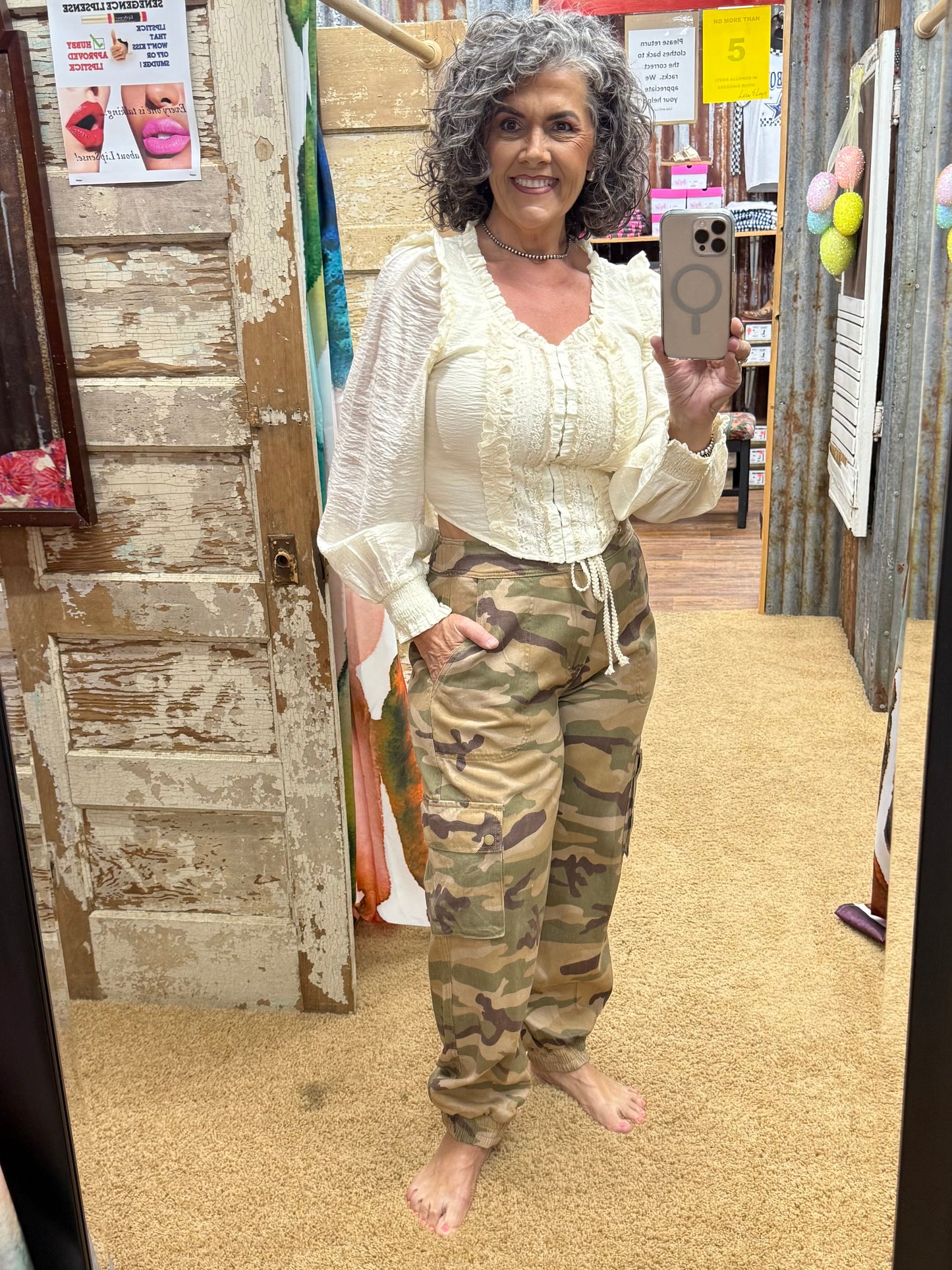 Beige Camo Twill Pants