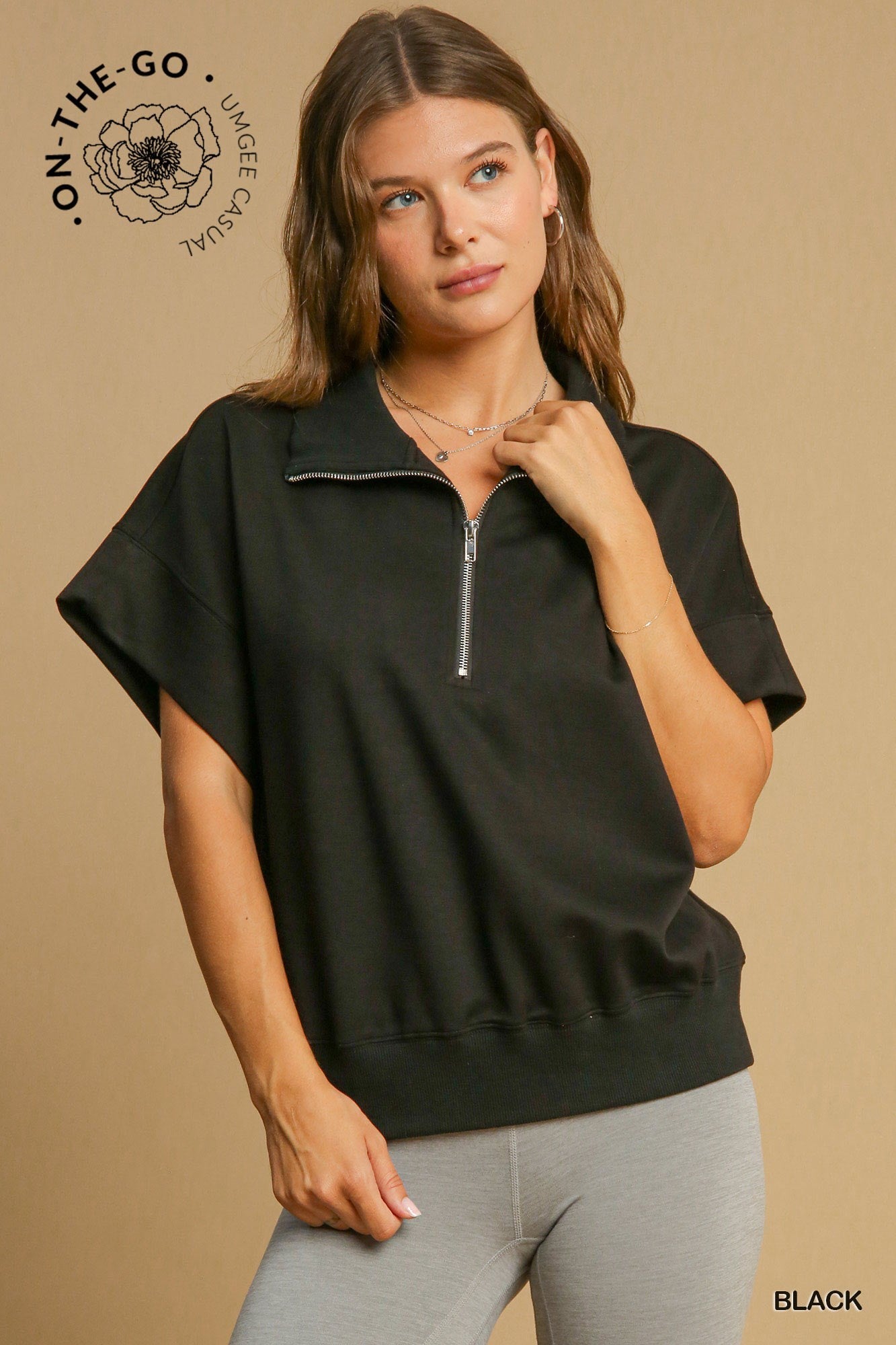Black Luxeknit Dolman Sleeved Sweatshirt