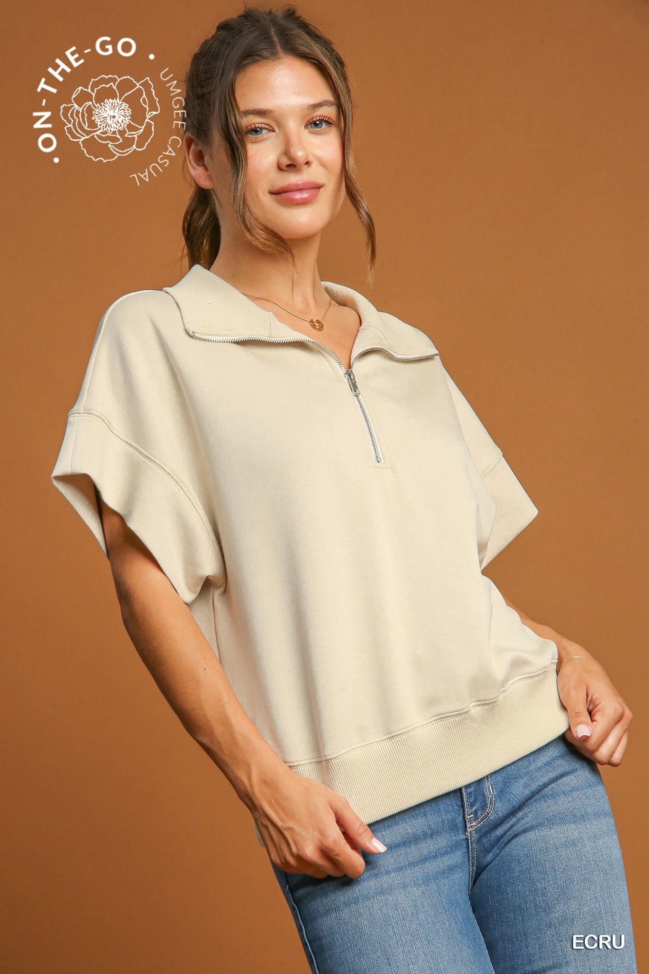 Ecru Luxeknit Dolman Sleeved Sweatshirt