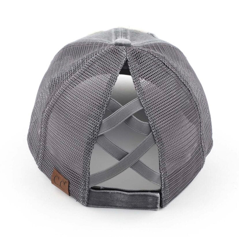 CC BEACH PLEASE CHARCOAL PONYTAIL CAP