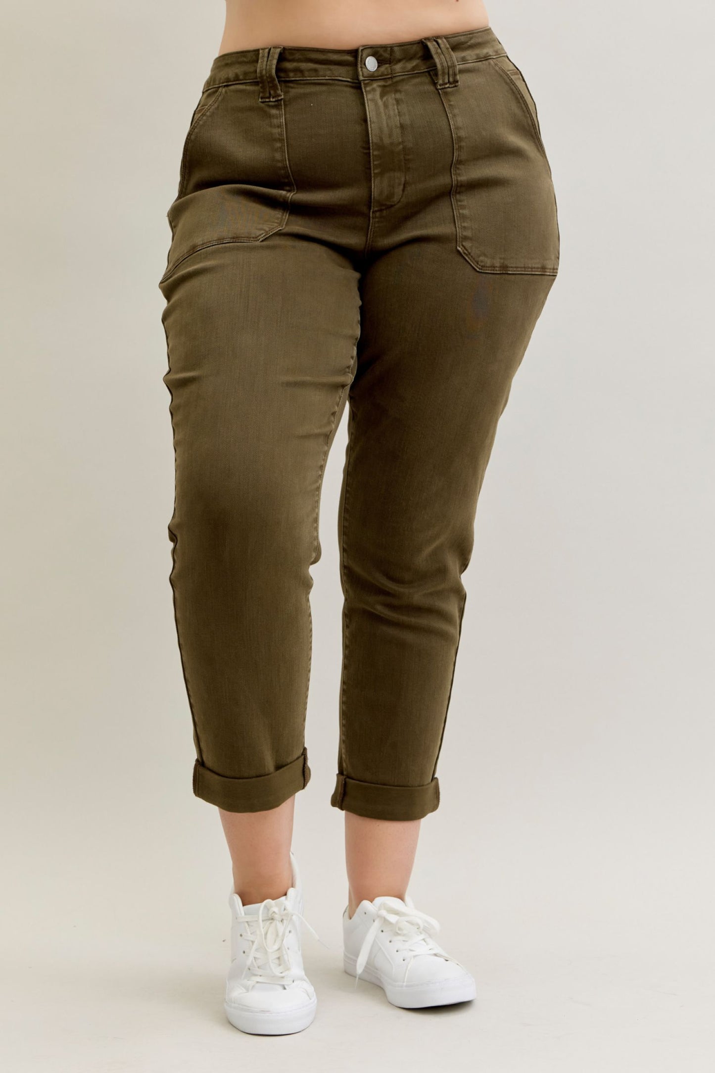 Judy Blue High Waist Forest Weekender Cuffed Jeans 881009
